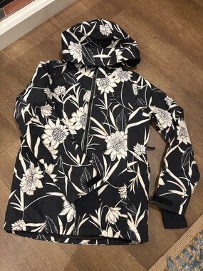 Billabong Black Floral Zip Hooded Jacket